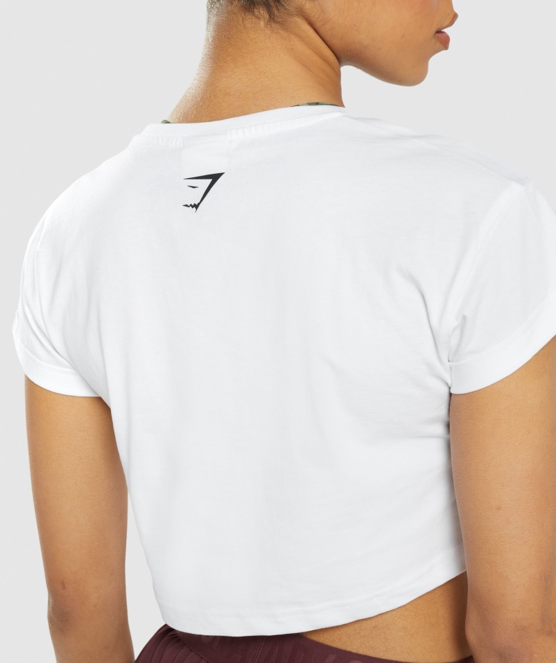 Gymshark Klistremerkepakke Crop Tee Hvit