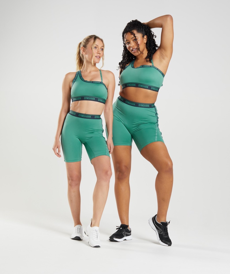 Gymshark Strike Sykkelshorts Alpin Grønn-marine
