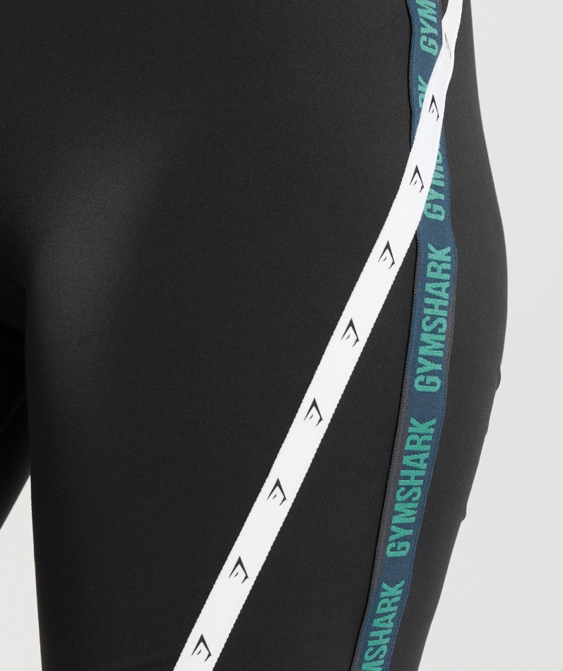 Gymshark Strike Sykkelshorts Svart-rosa-alpingrønn