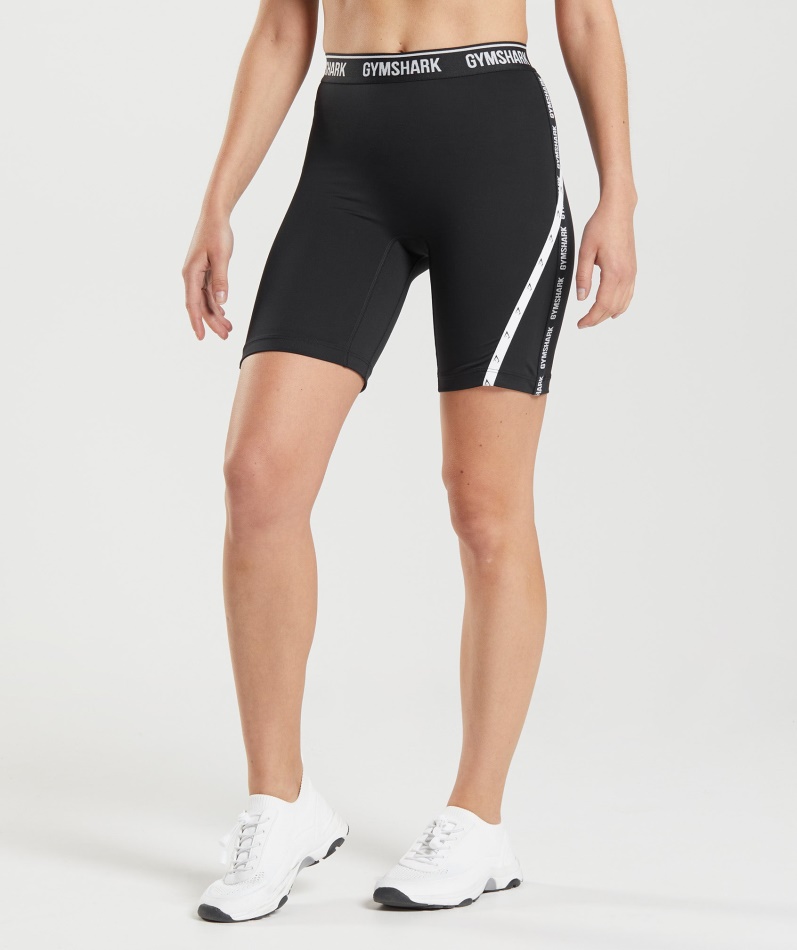 Gymshark Strike Sykkelshorts Svart-hvit