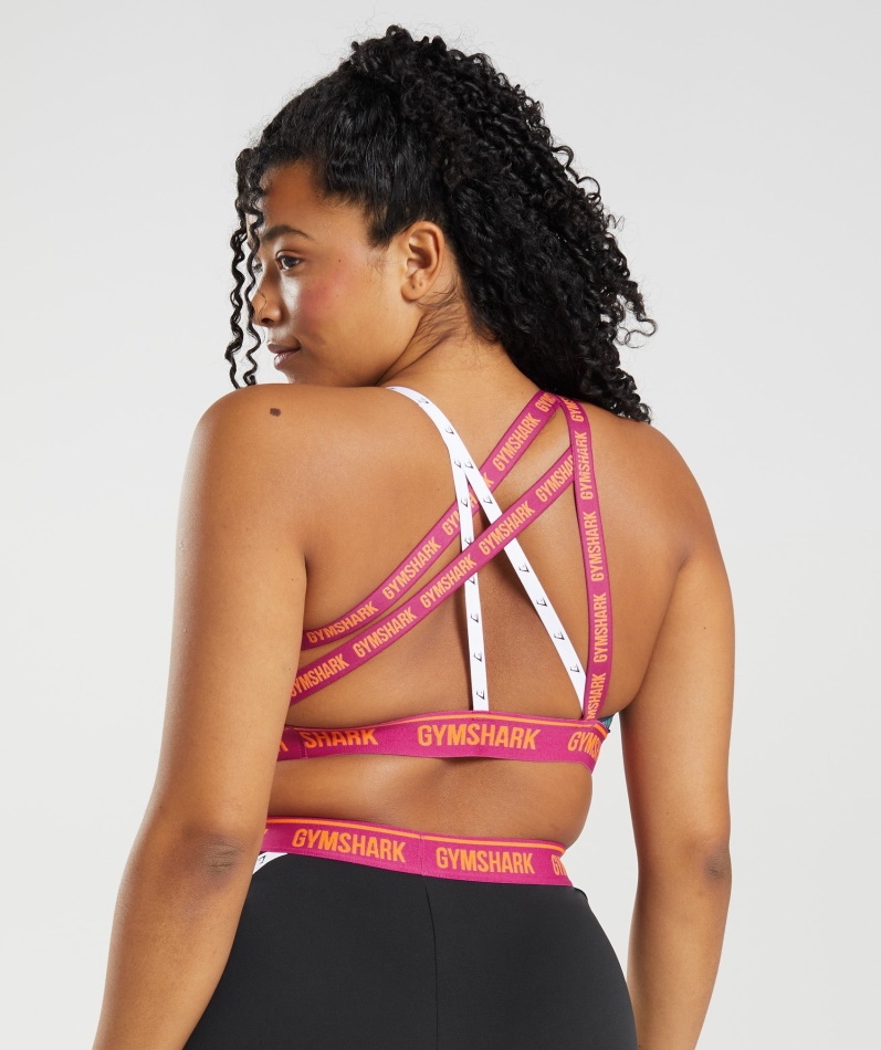 Gymshark Strike Sports-bh Svart-rosa-alpingrønn