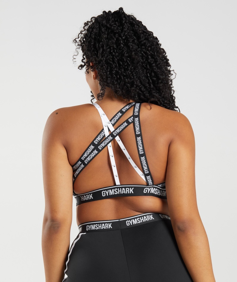 Gymshark Strike Sports-bh Svart-hvit