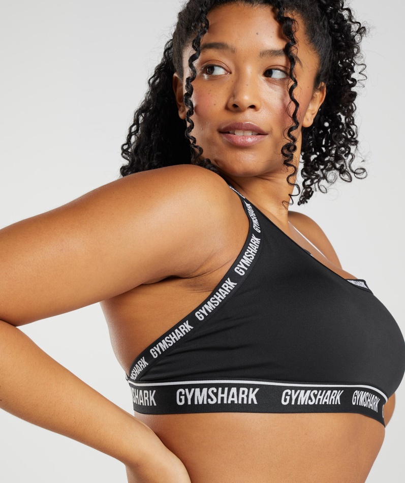 Gymshark Strike Sports-bh Svart-hvit
