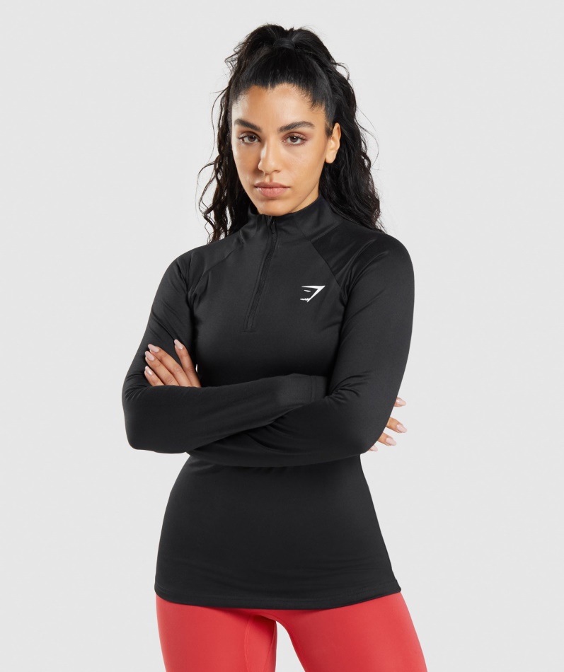 Gymshark Trening 1/4 Glidelås Svart