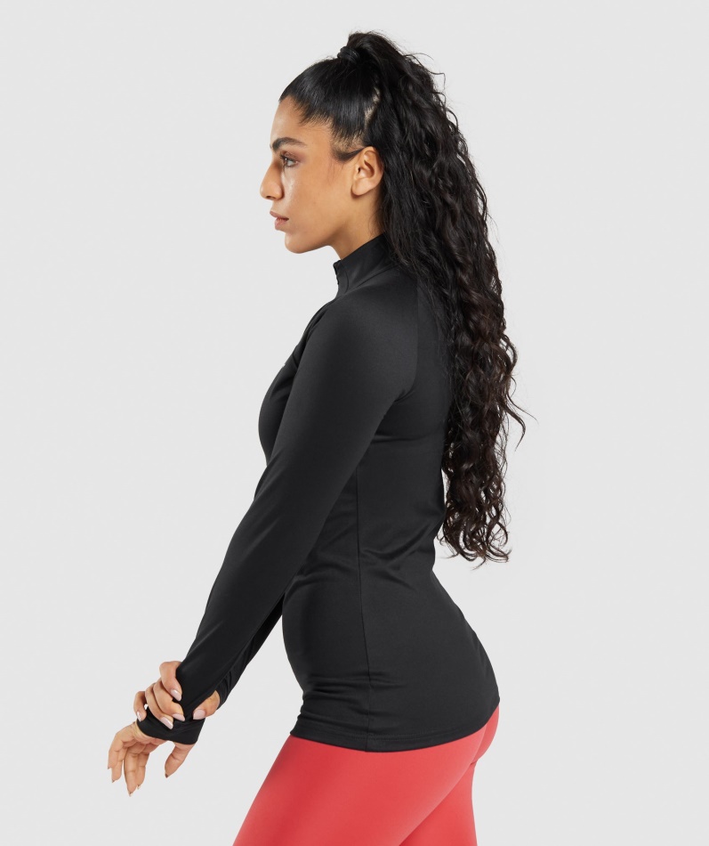 Gymshark Trening 1/4 Glidelås Svart