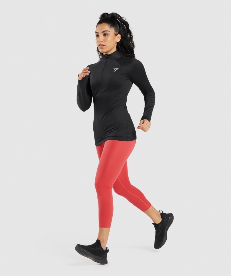 Gymshark Trening 1/4 Glidelås Svart