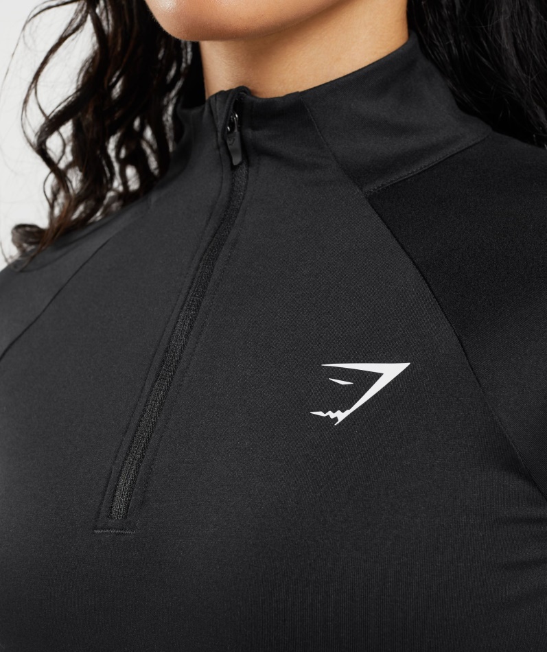 Gymshark Trening 1/4 Glidelås Svart