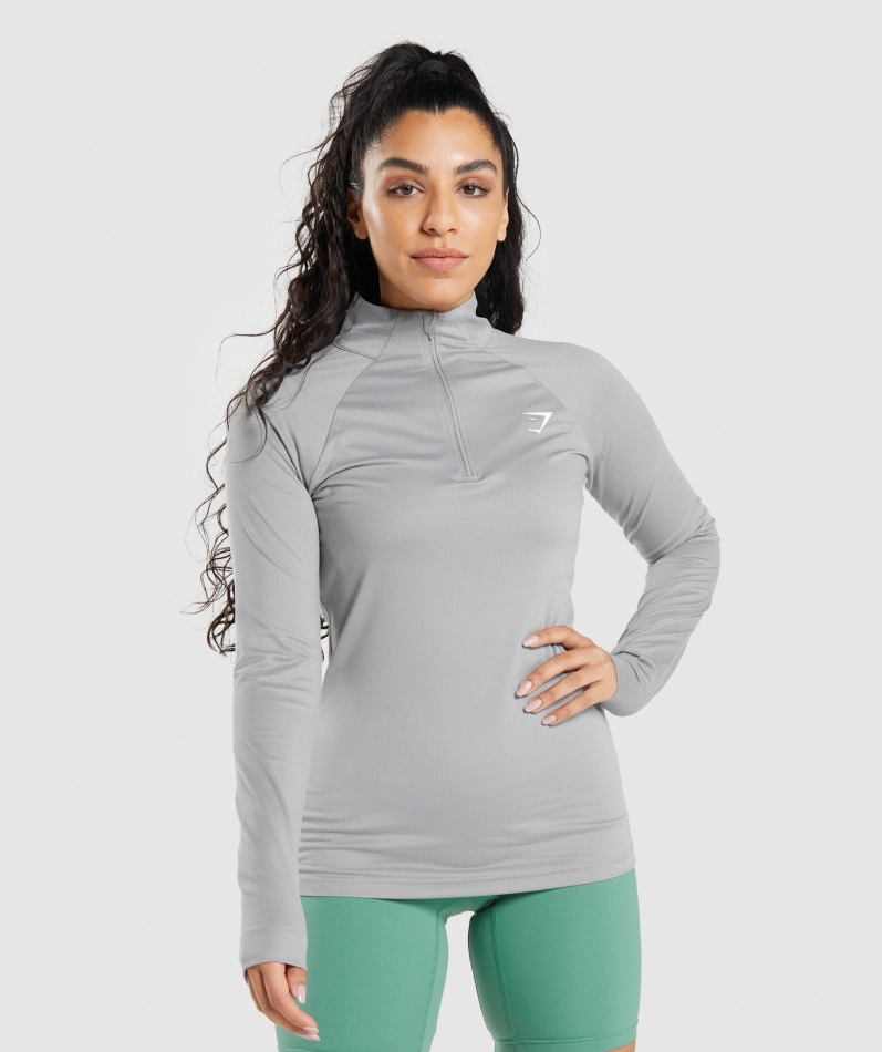 Gymshark Trening 1/4 Zip Smokey Grey