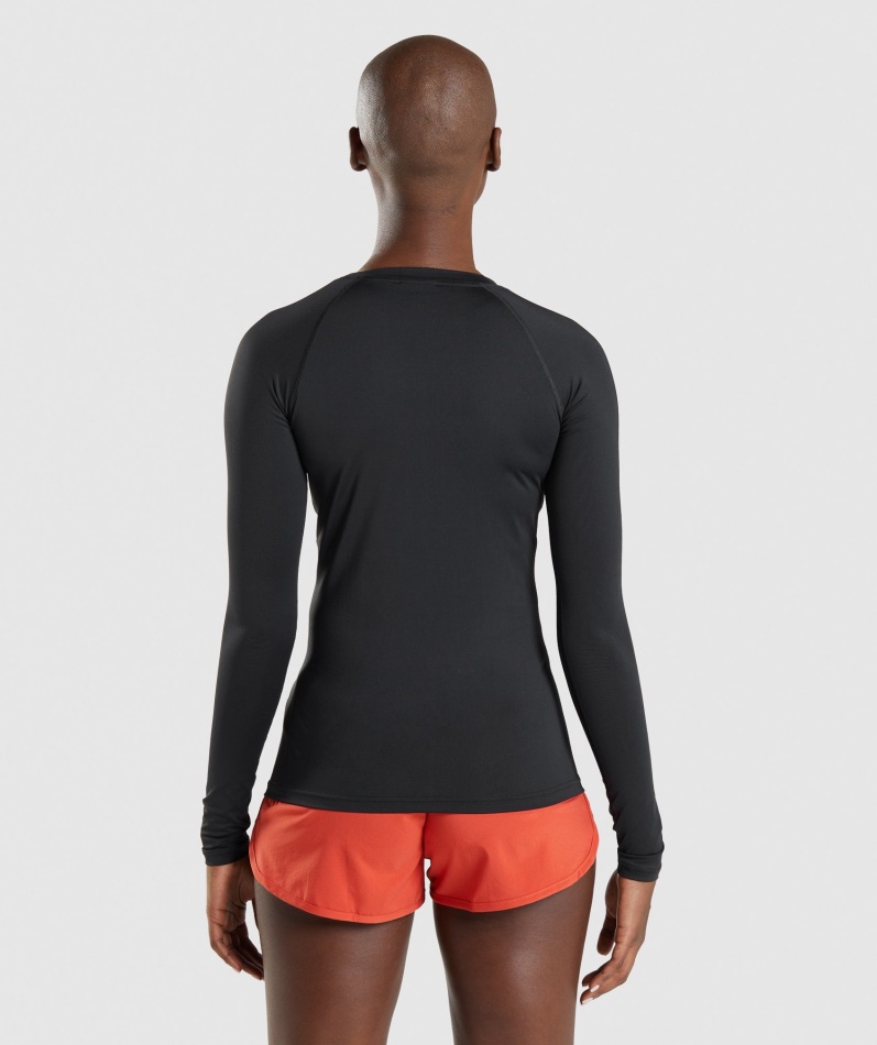 Gymshark Trening Baselayer Langermet Topp Svart