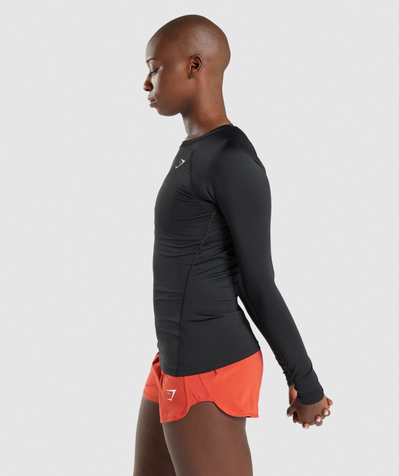 Gymshark Trening Baselayer Langermet Topp Svart