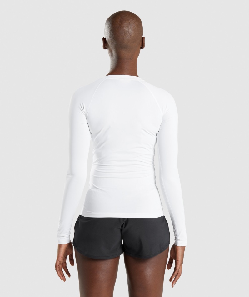 Gymshark Trening Baselayer Langermet Topp Hvit
