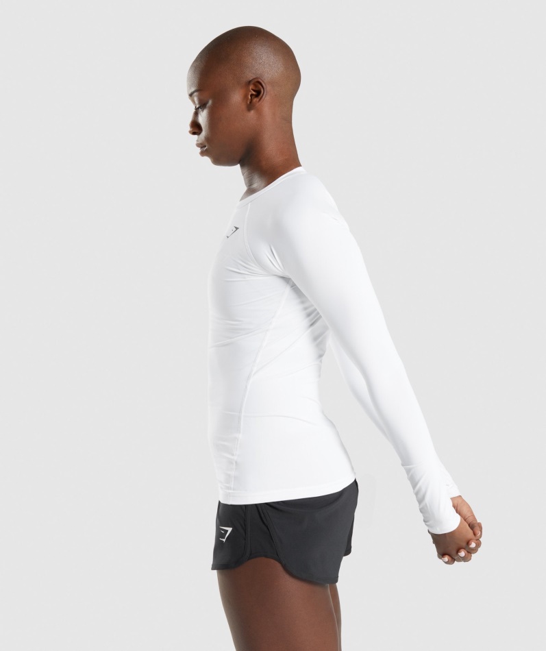 Gymshark Trening Baselayer Langermet Topp Hvit