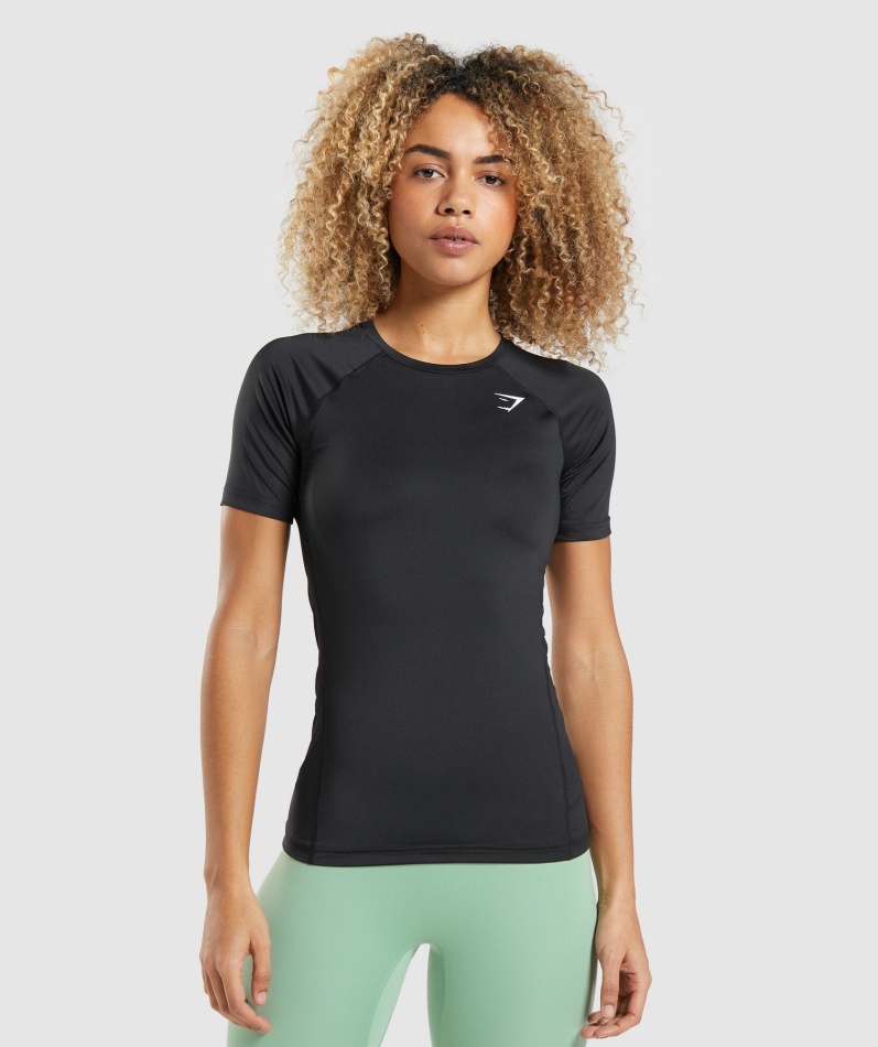 Gymshark Trening Baselayer T-skjorte Svart