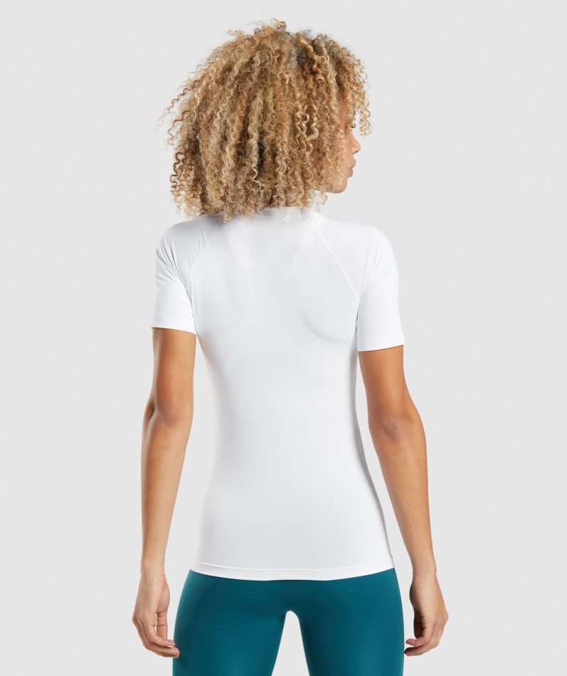 Gymshark Trening Baselayer T-skjorte Hvit