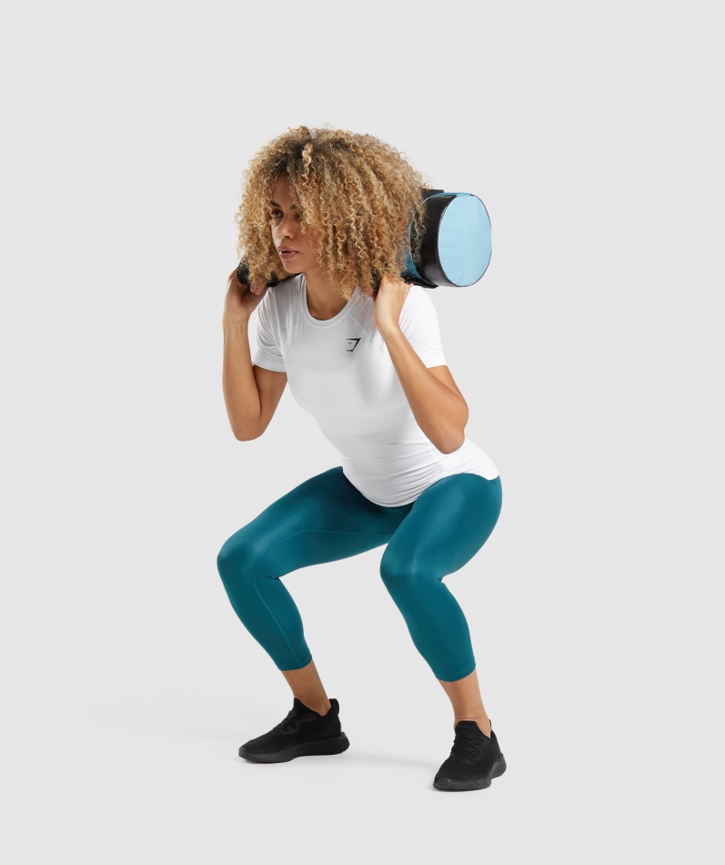 Gymshark Trening Baselayer T-skjorte Hvit