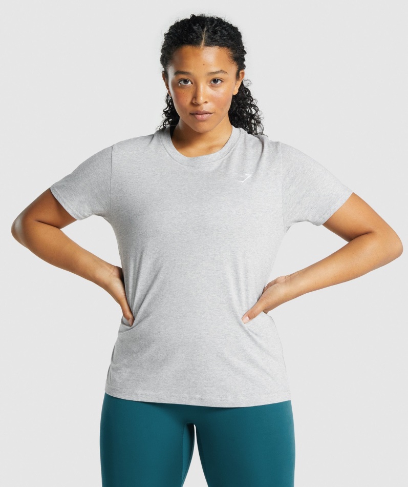 Gymshark Trening Basic T-skjorte Lys Grå Mergel