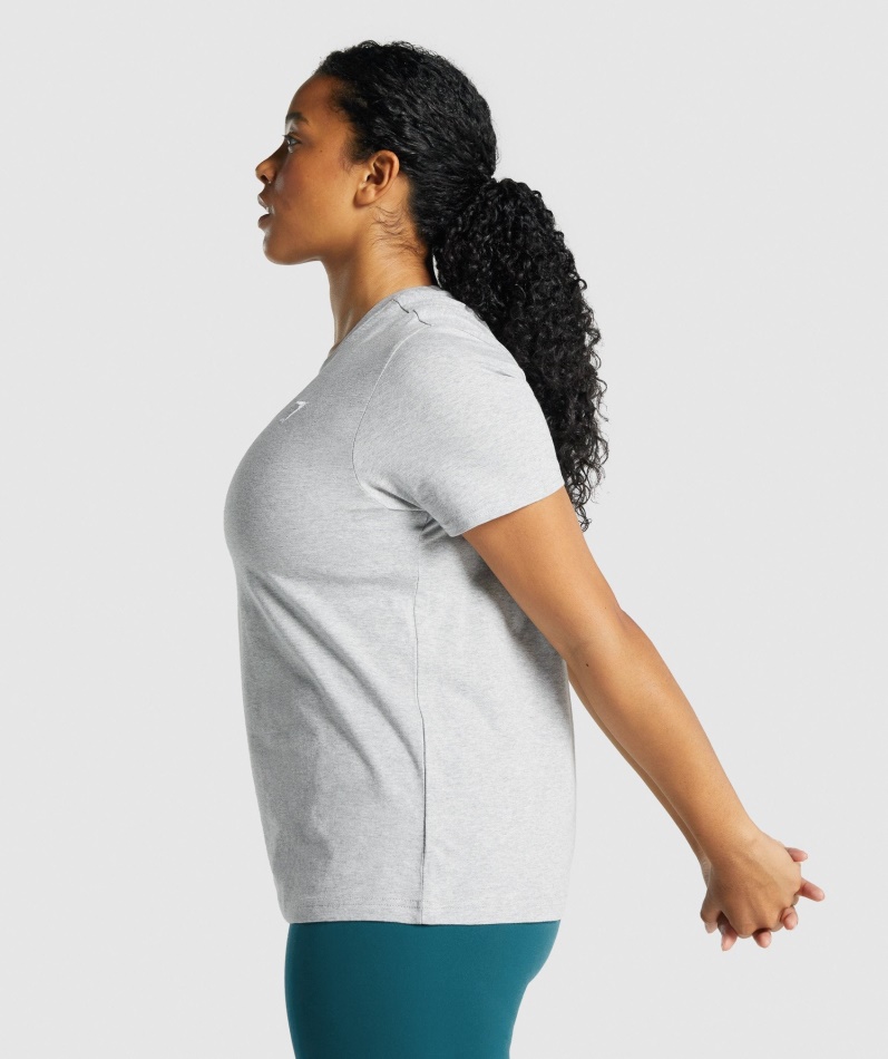 Gymshark Trening Basic T-skjorte Lys Grå Mergel