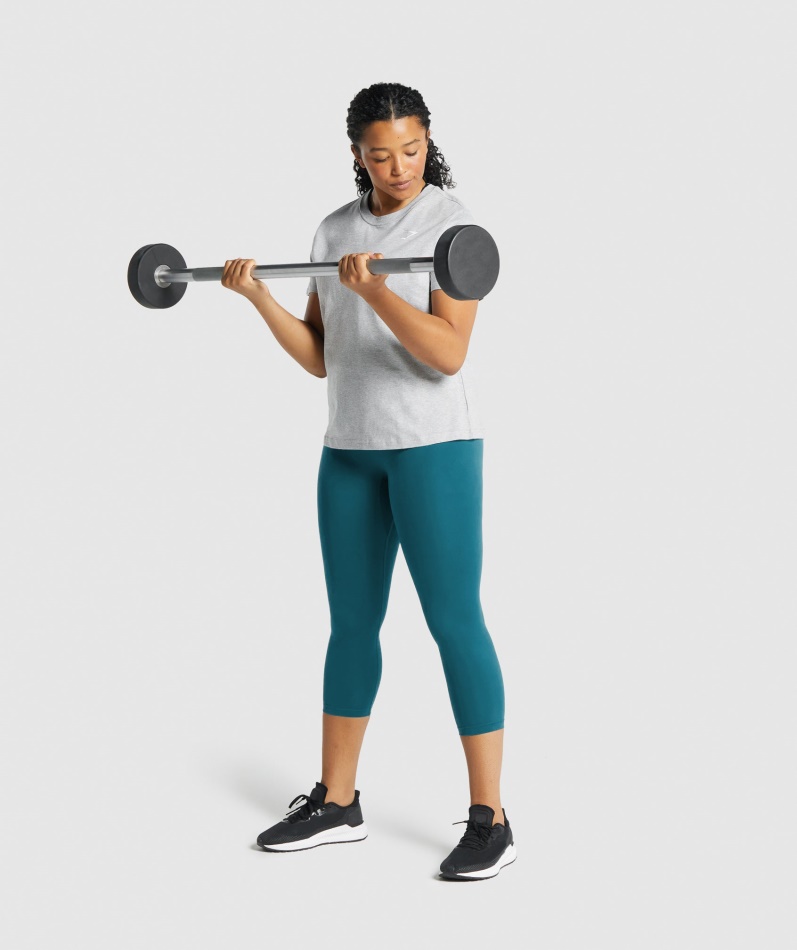 Gymshark Trening Basic T-skjorte Lys Grå Mergel