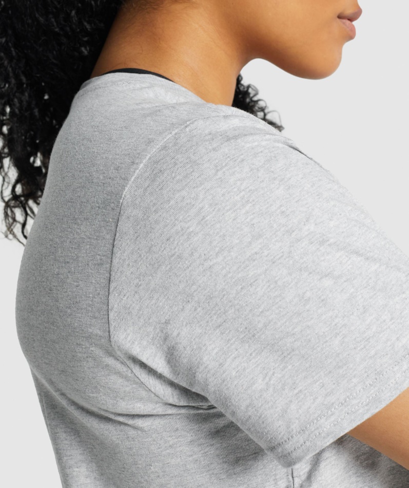 Gymshark Trening Basic T-skjorte Lys Grå Mergel