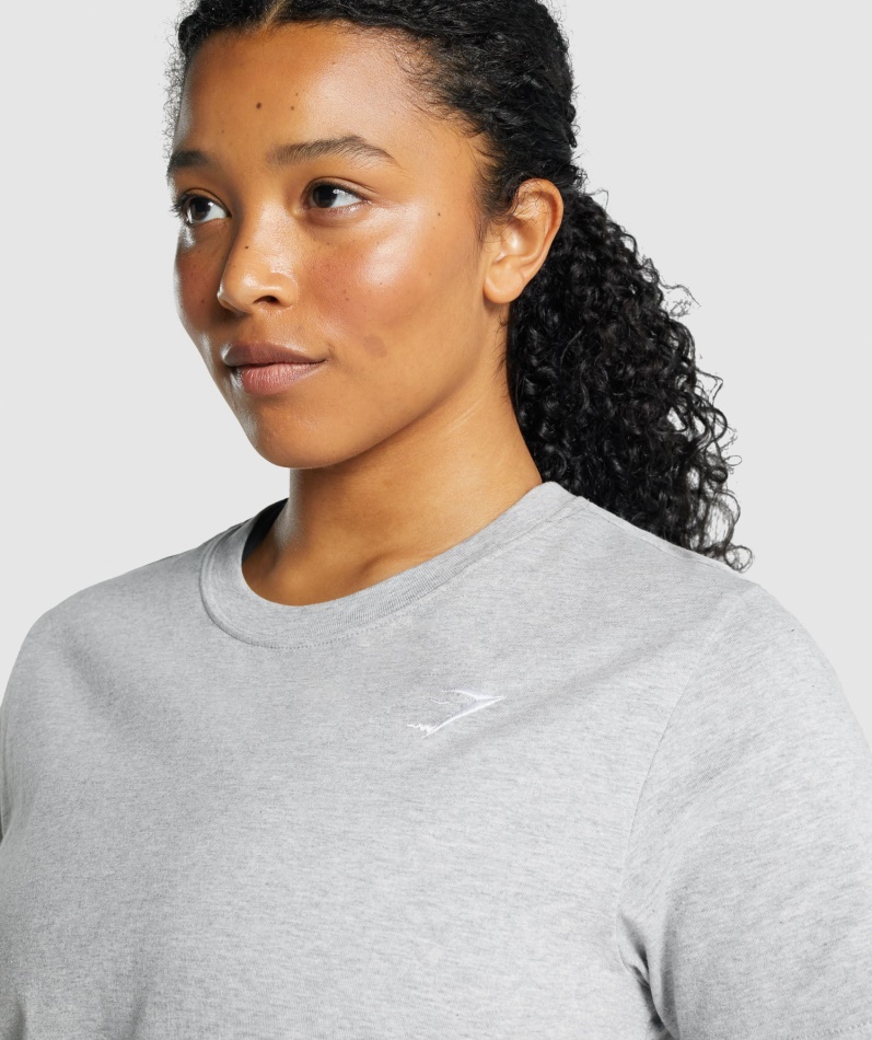 Gymshark Trening Basic T-skjorte Lys Grå Mergel