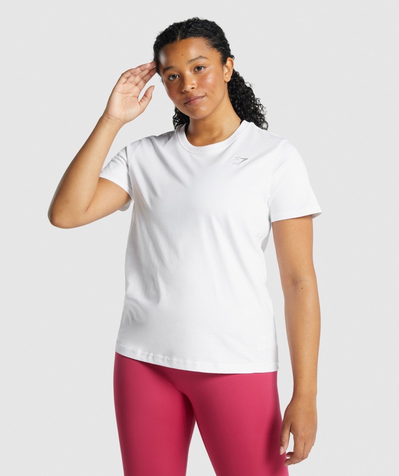 Gymshark Trening Grunnleggende T-skjorte Hvit