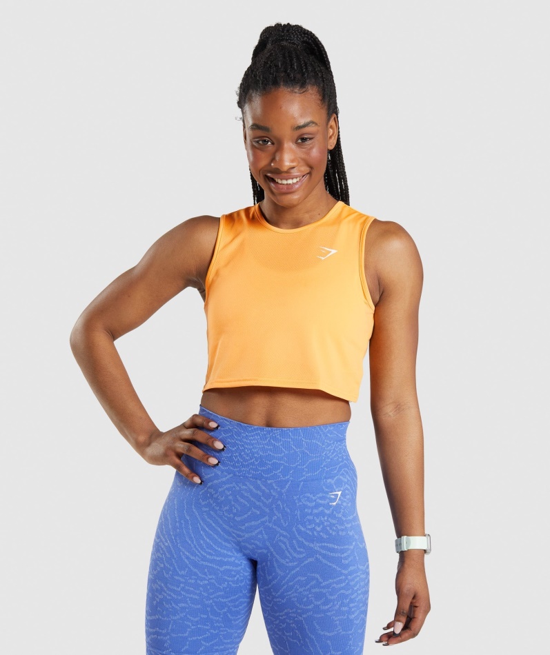 Gymhai Trening Crop Tank Aprikos Oransje