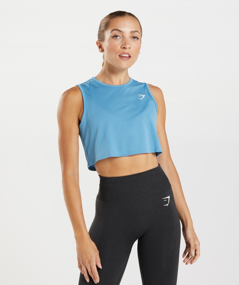 Gymshark Trening Crop Tank Kystblå