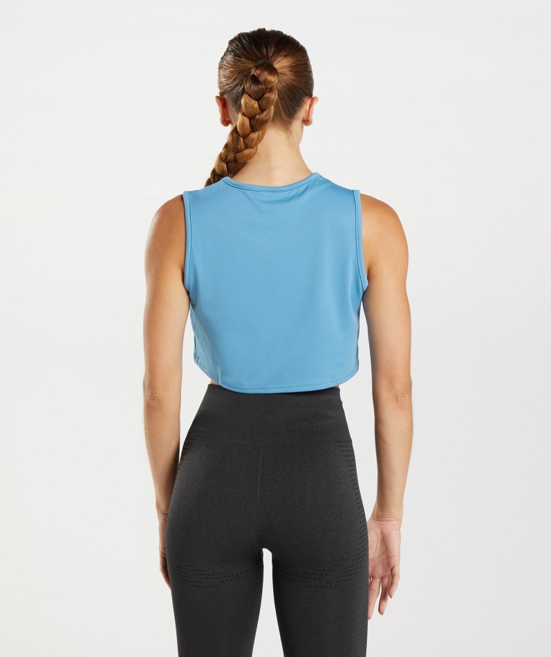 Gymshark Trening Crop Tank Kystblå