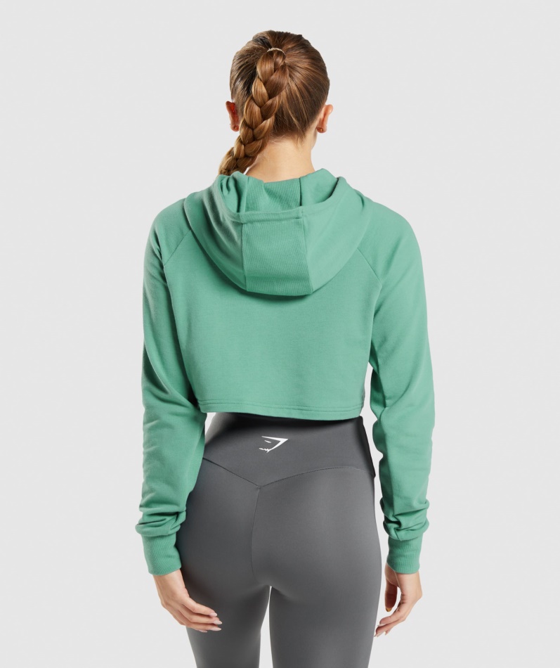 Gymshark Trening Cropped Hettegenser Alpingrønn