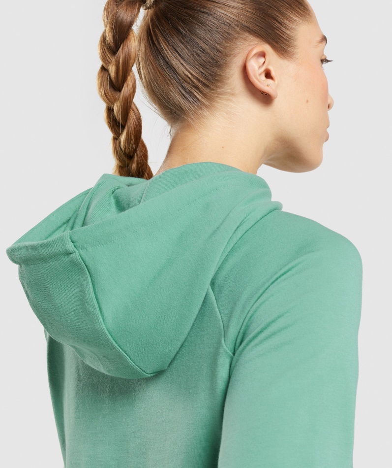 Gymshark Trening Cropped Hettegenser Alpingrønn
