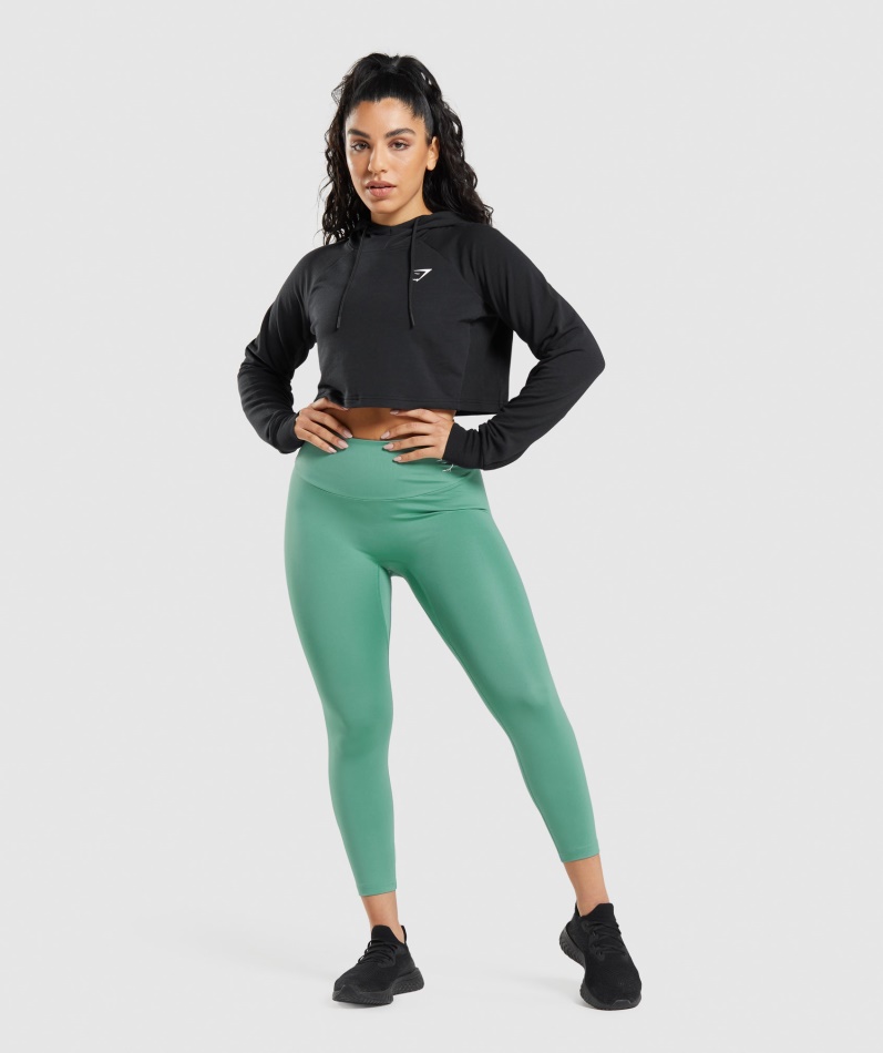 Gymshark Trening Cropped Hettegenser Svart