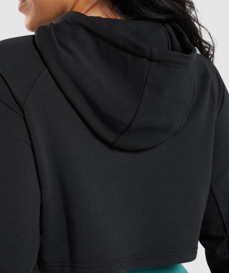 Gymshark Trening Cropped Hettegenser Svart