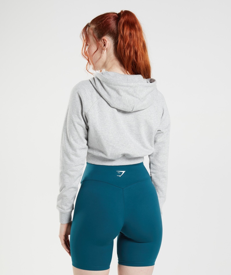 Gymshark Trening Cropped Hettegenser Lys Grå Kjernemergel