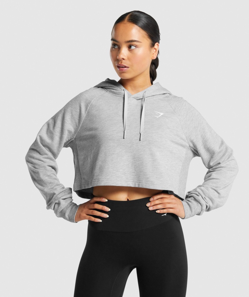Gymshark Trening Cropped Hettegenser Lys Grå Mergel