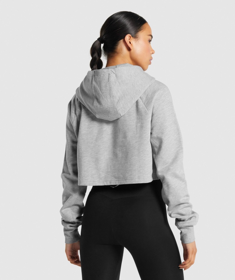 Gymshark Trening Cropped Hettegenser Lys Grå Mergel