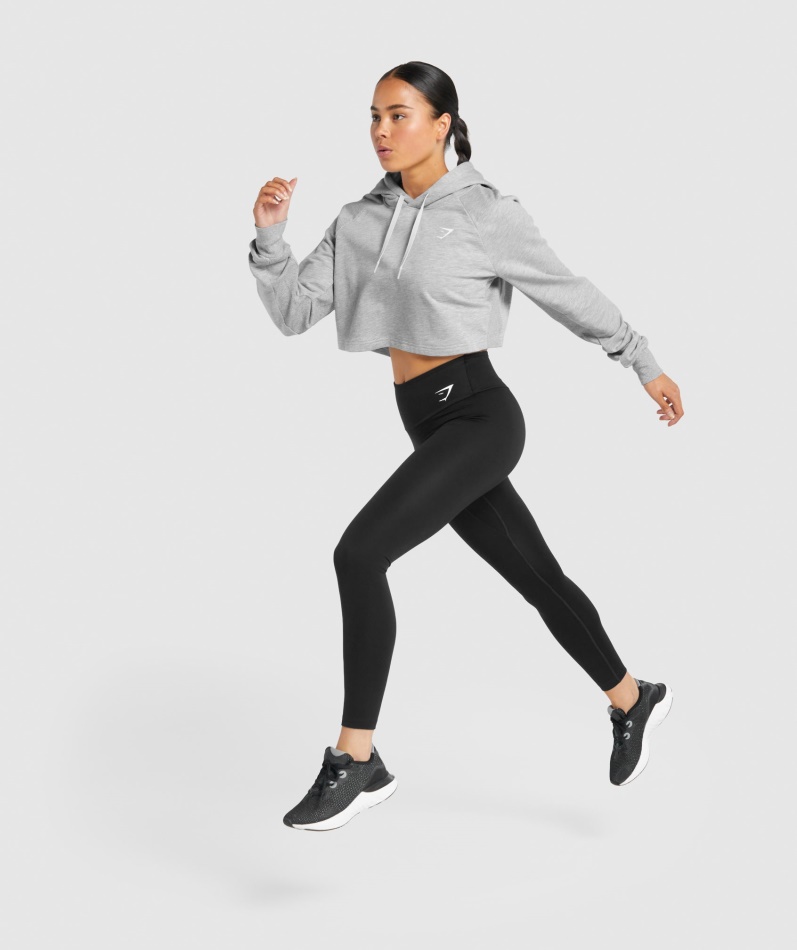 Gymshark Trening Cropped Hettegenser Lys Grå Mergel