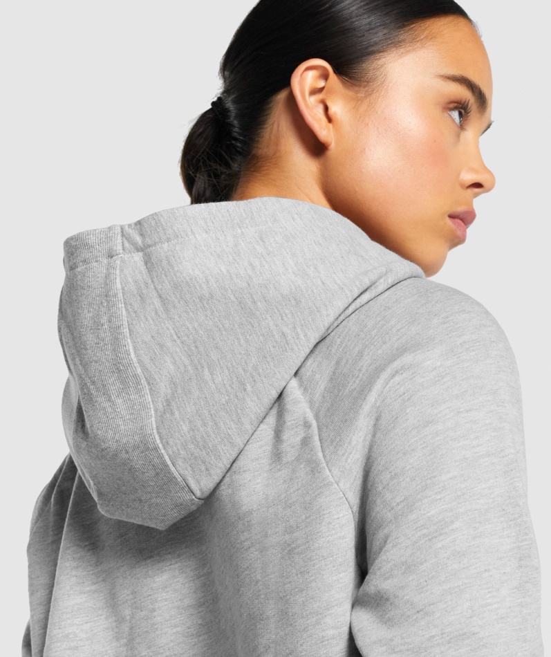 Gymshark Trening Cropped Hettegenser Lys Grå Mergel