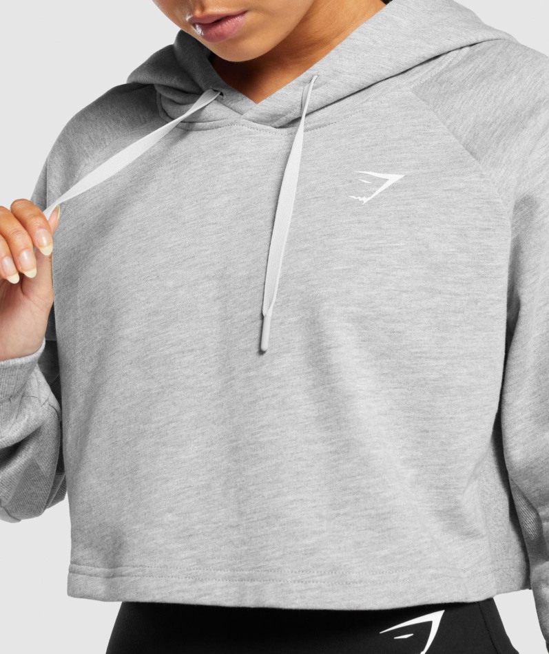 Gymshark Trening Cropped Hettegenser Lys Grå Mergel