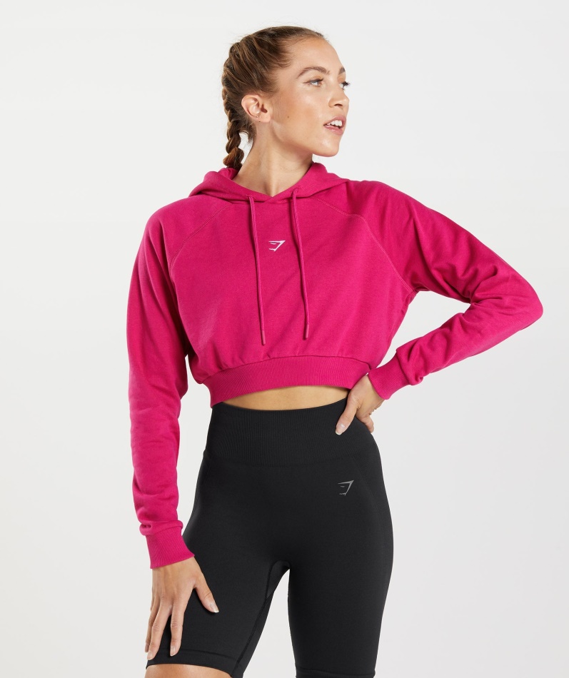Gymshark Trening Cropped Hettegenser Magenta Rosa