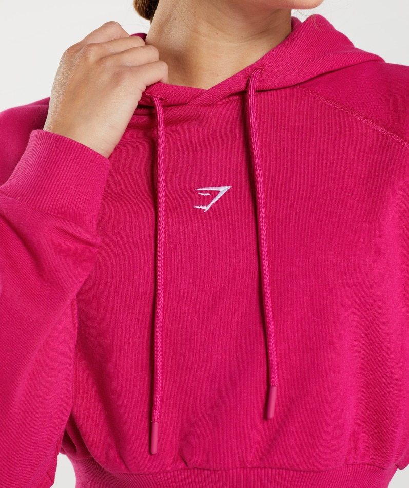 Gymshark Trening Cropped Hettegenser Magenta Rosa