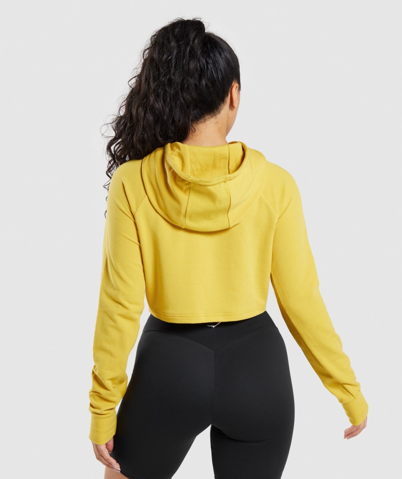 Gymshark Trening Cropped Hettegenser Medaljong Gul