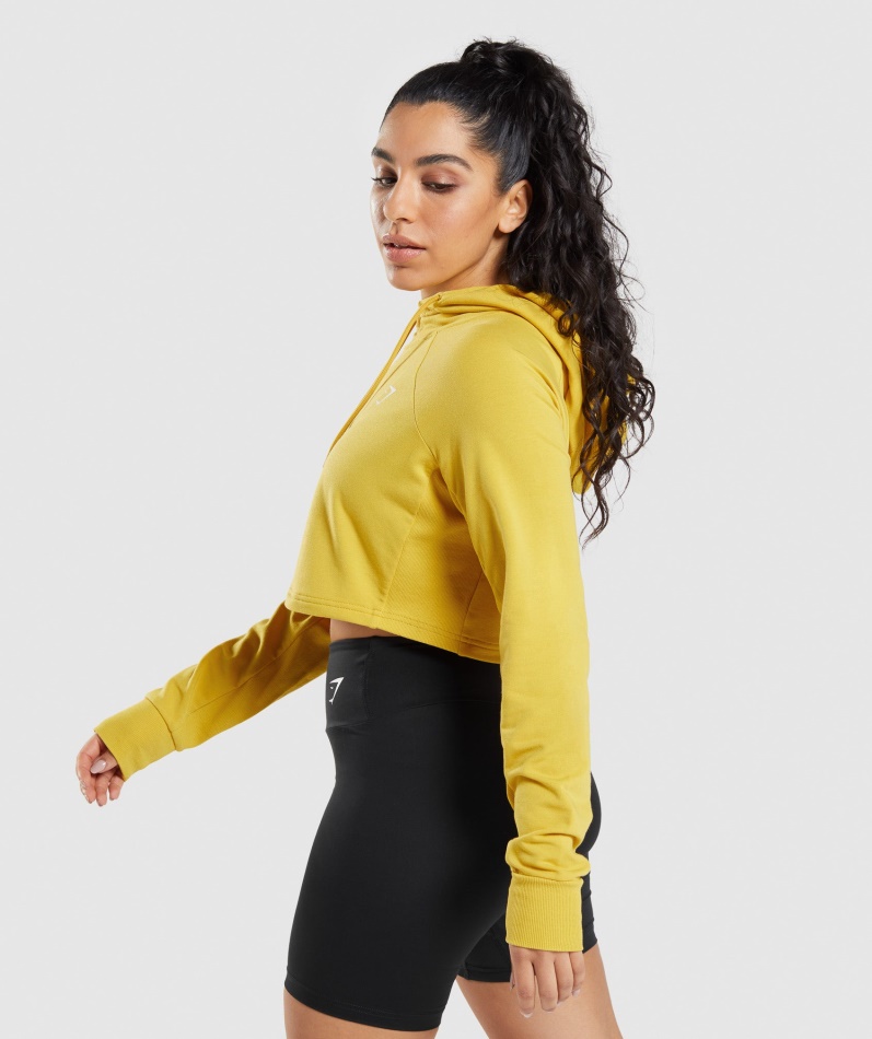 Gymshark Trening Cropped Hettegenser Medaljong Gul