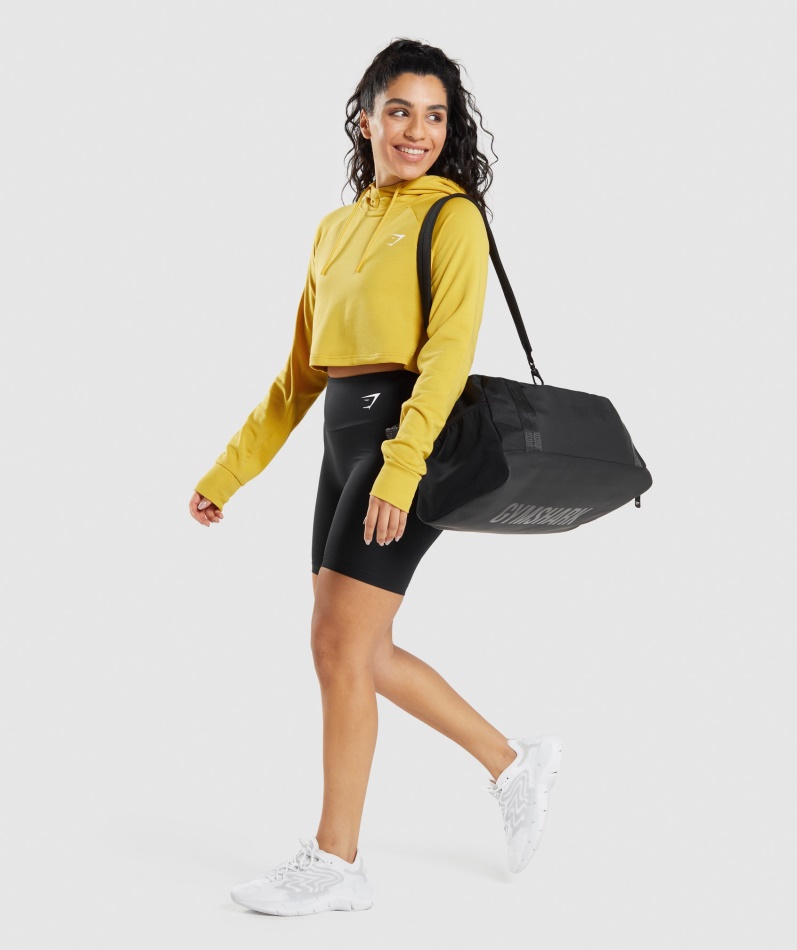 Gymshark Trening Cropped Hettegenser Medaljong Gul