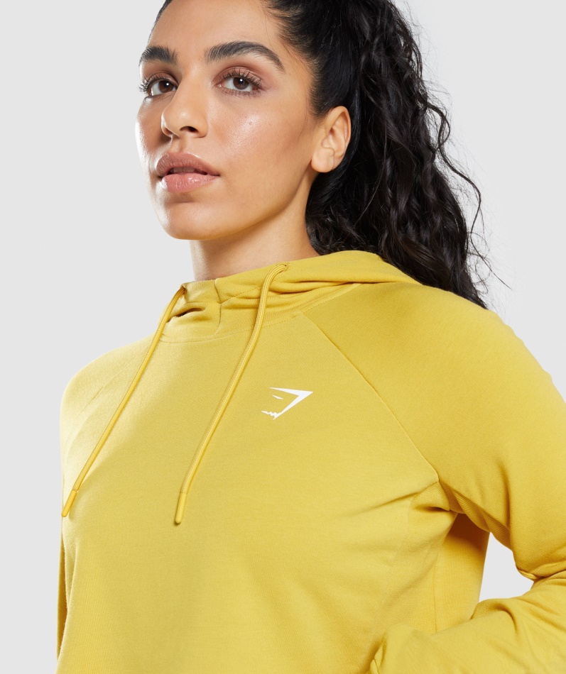 Gymshark Trening Cropped Hettegenser Medaljong Gul