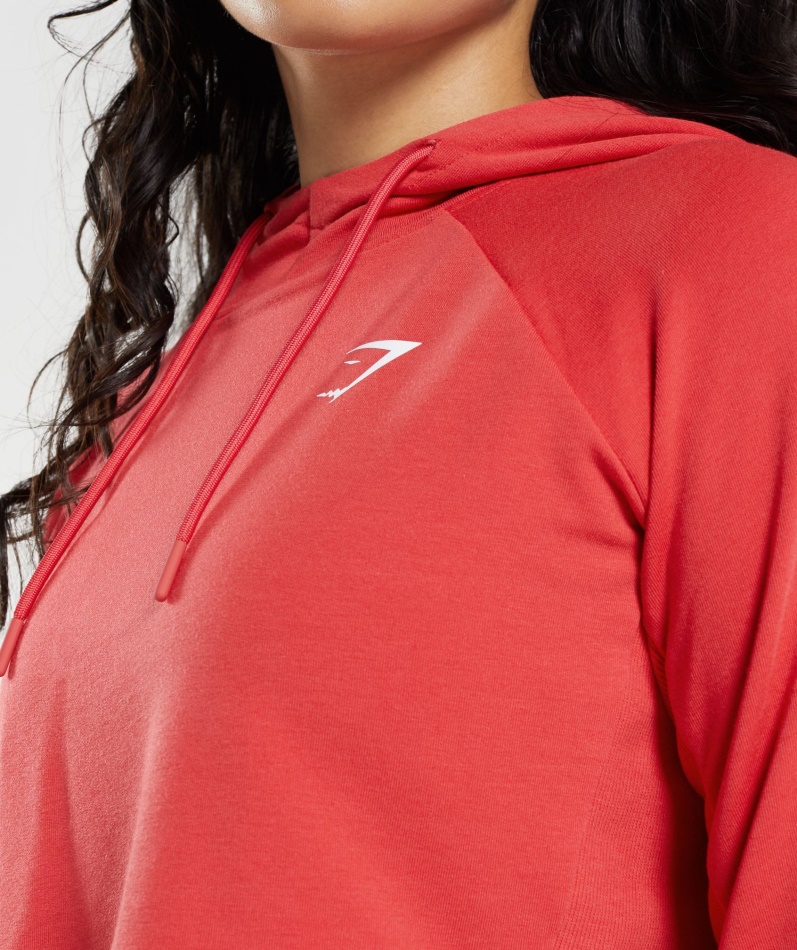 Gymshark Trening Cropped Hettegenser Rubinrød