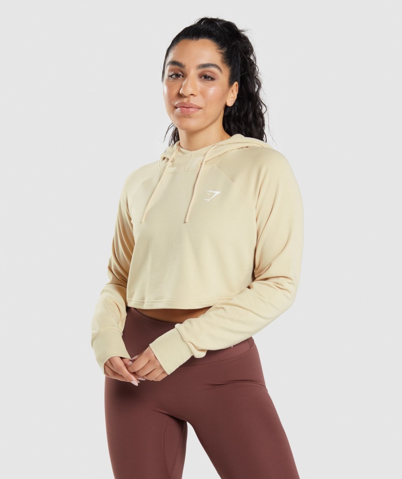 Gymshark Trening Cropped Hettegenser Vaniljebrun