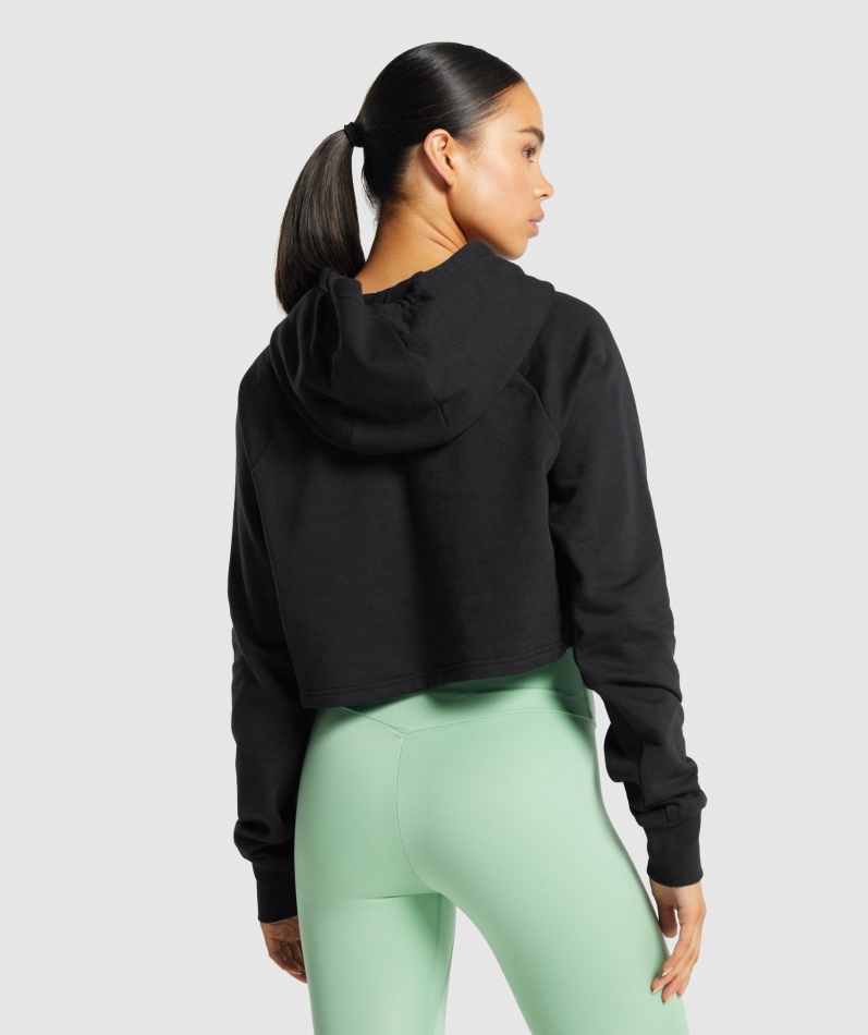 Gymshark Trening Cropped Hettegenser Kvinner Svart