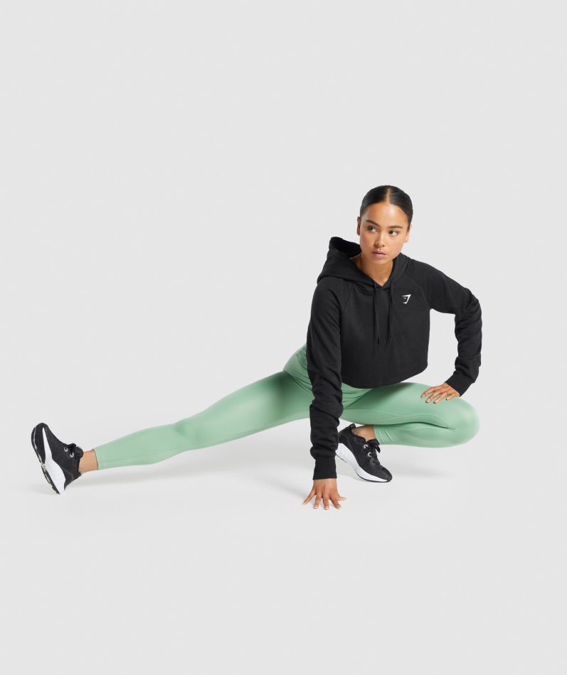 Gymshark Trening Cropped Hettegenser Kvinner Svart