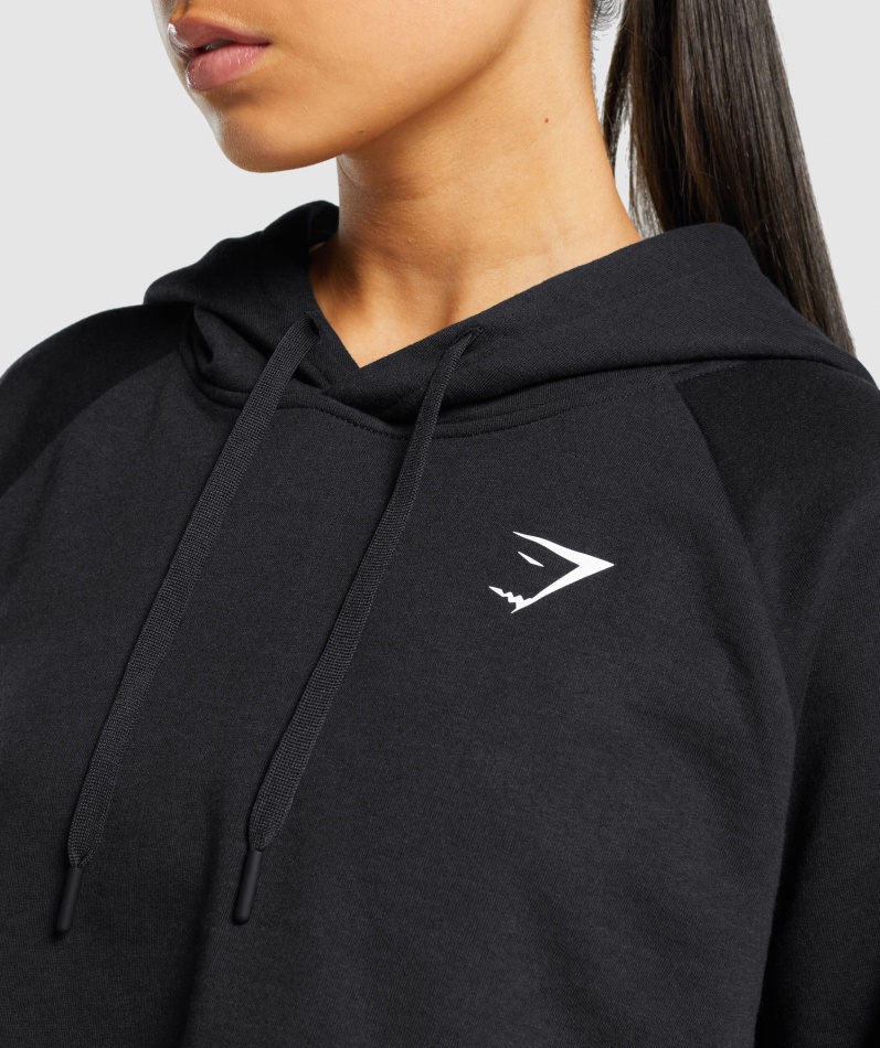 Gymshark Trening Cropped Hettegenser Kvinner Svart