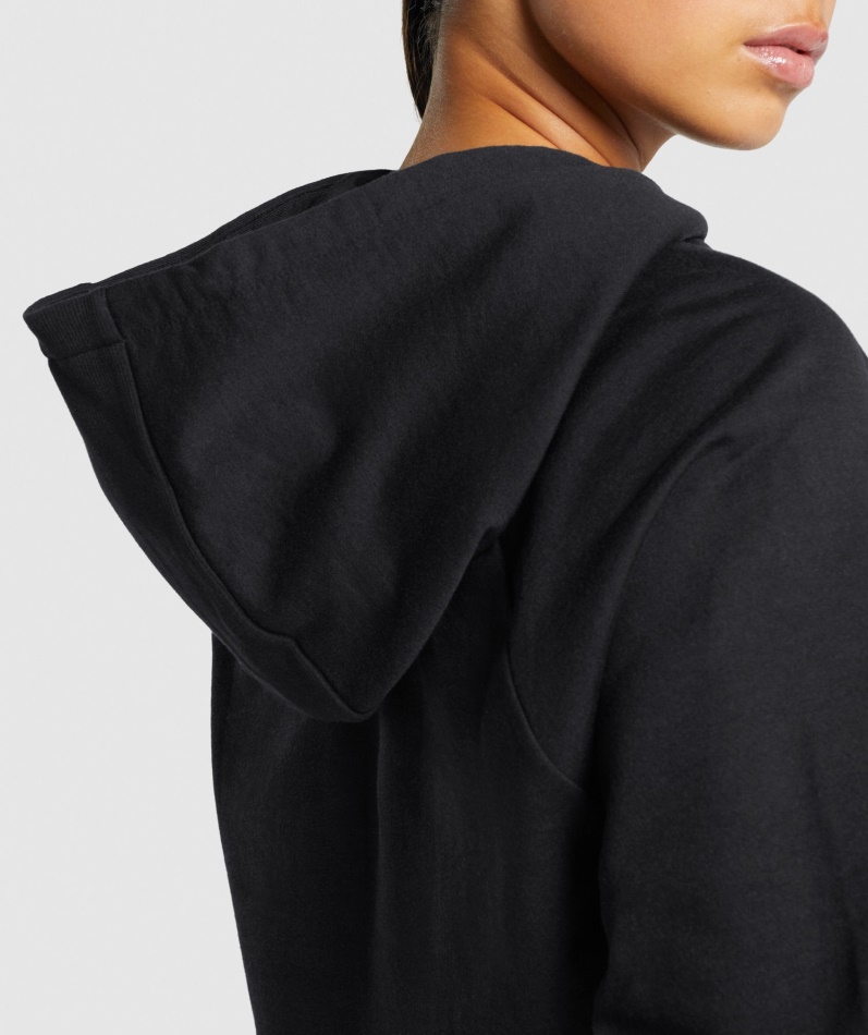 Gymshark Trening Cropped Hettegenser Kvinner Svart